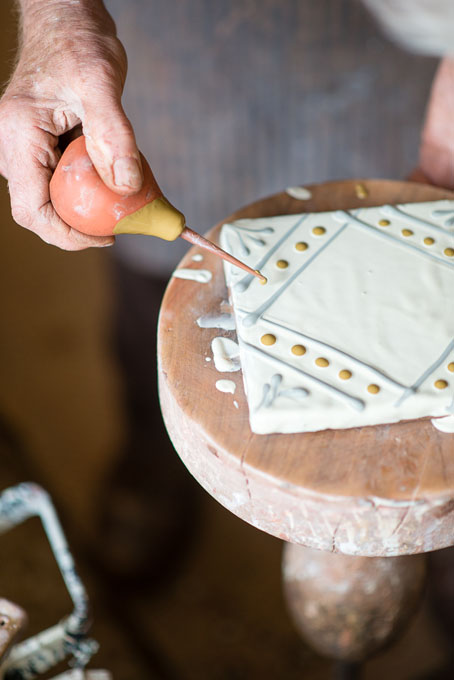 Clive Bowen in his pottery 2016